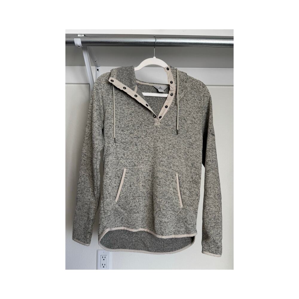 Ascend Women's Hoodie Sweatshirt 1/4 Button Grey Size‎ Small